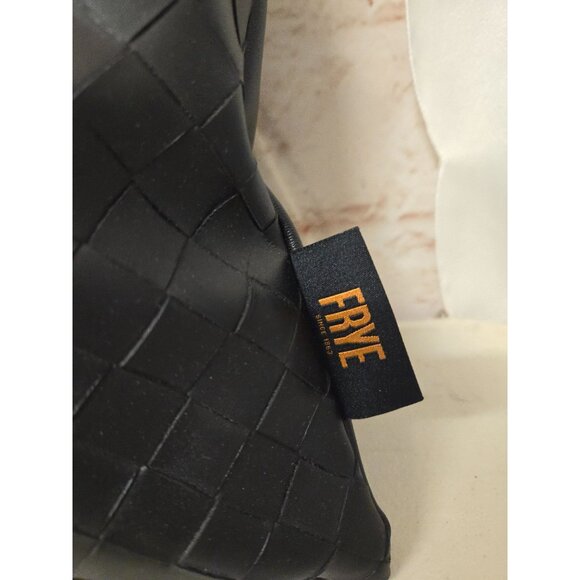 Frye Pillow Sleek Modern Faux Leather Weave Pattern 17" X 12" - Picture 2 of 5